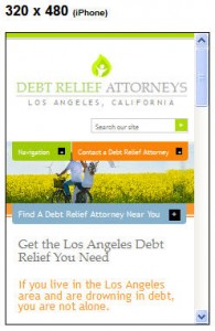 Debt Relief Attorneys, Los Angeles, CA on iPhone