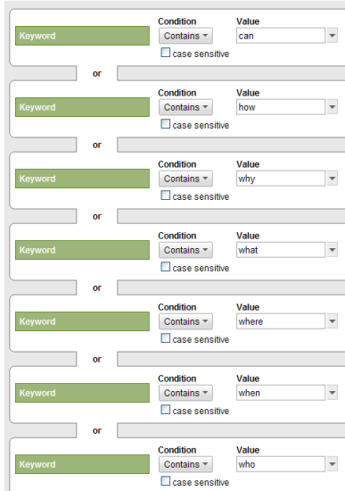 advanced segment to find question queries