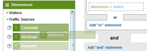 advanced segments keywords