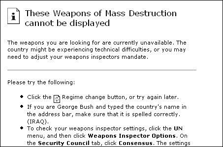 8. Weapons of Mass Destruction Google Bomb