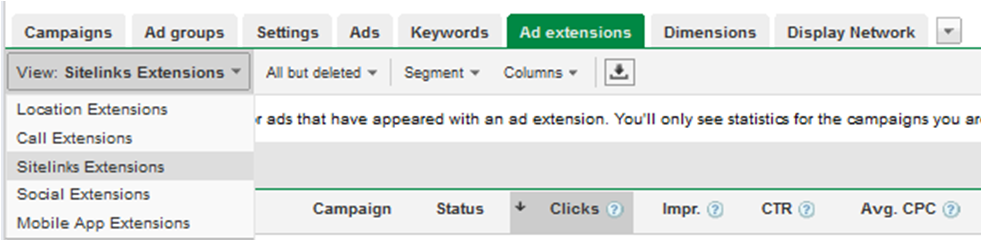 google adwords sitelinks ad extensions