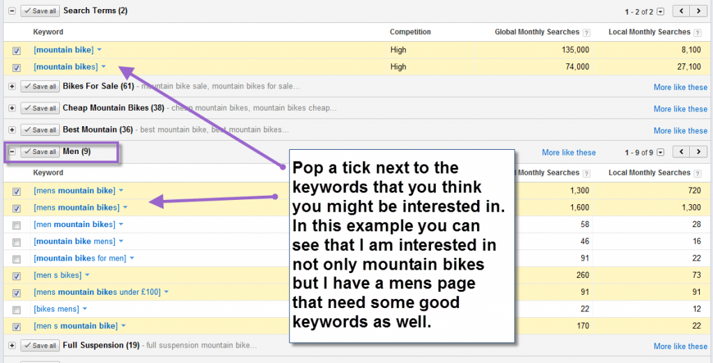 Using ad groups for keyword research