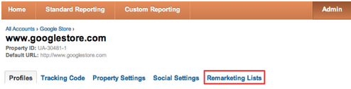 GA Remarketing Lists