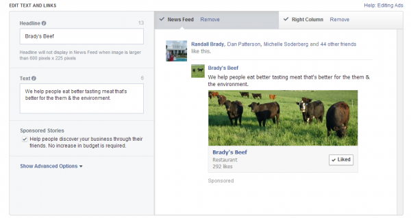 Facebook News Feed Ad