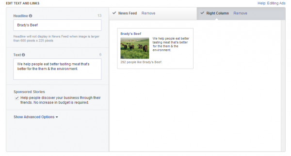 Facebook Right Column Ad